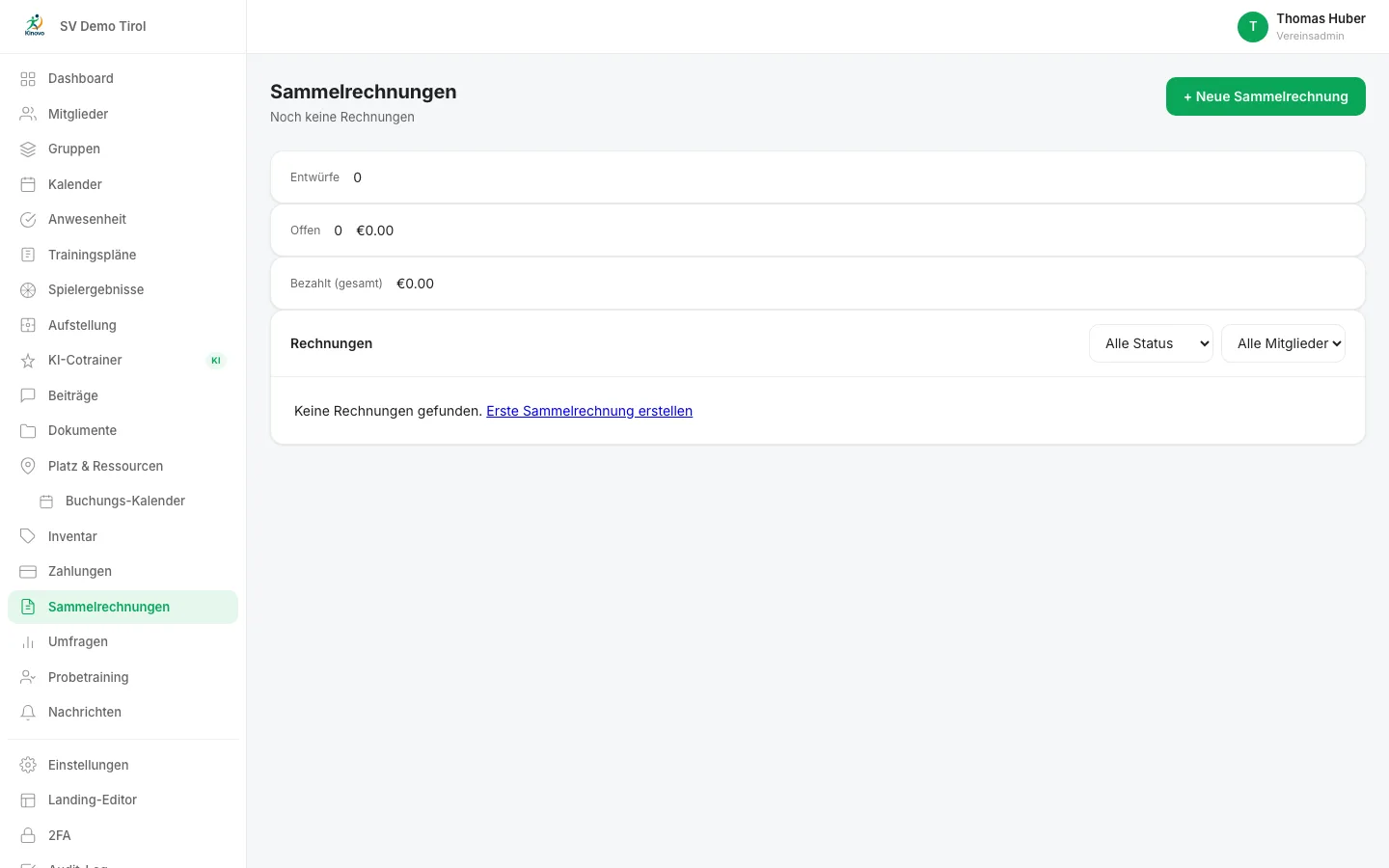 Sammelrechnungen erstellen
